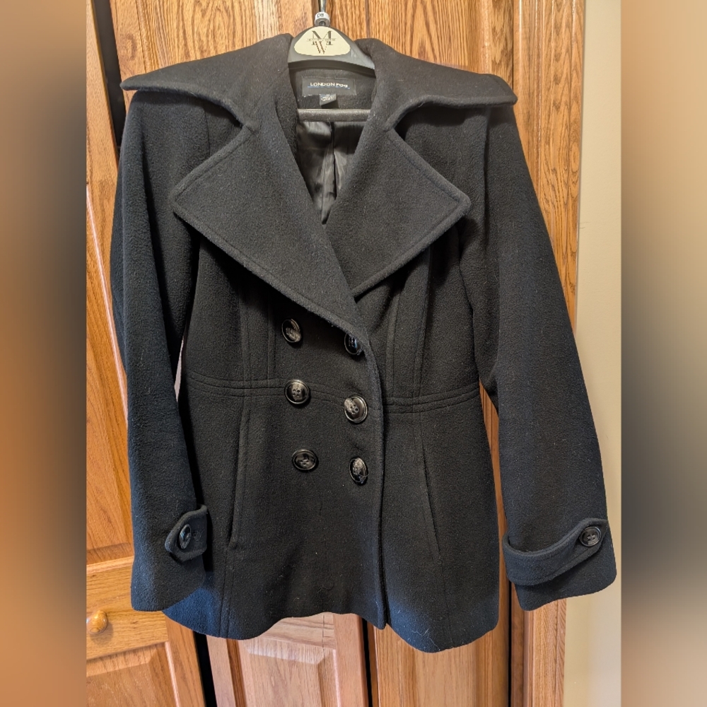 London Fog Women's Black Peacoat